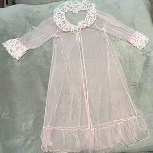 Spotlight New York Medium VTG Nylon Nightgown Sheer Robe